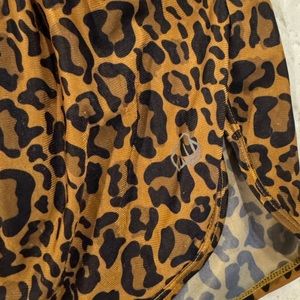 Feed me fight me leopard shorts with liner size medium